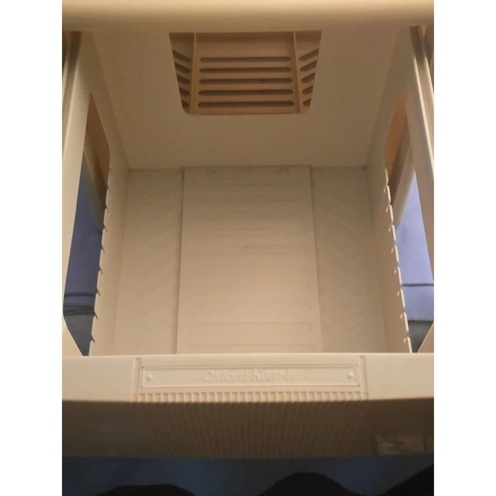 Vtg 80s Oxford Keep-it Stackable File Drawer Box Esselte Pendaflex Rare Beige...